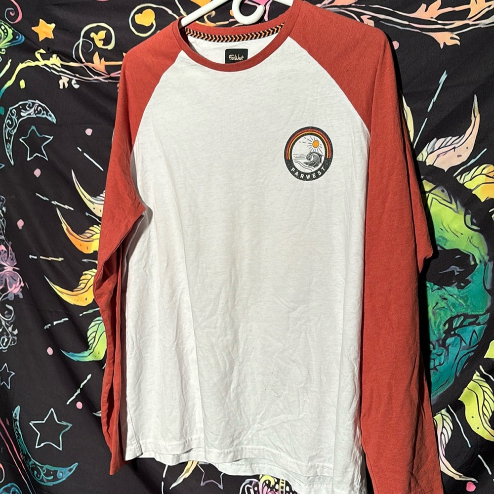Farwest Men's Graphic Baseball T-shirt- Long sleeves Size XL